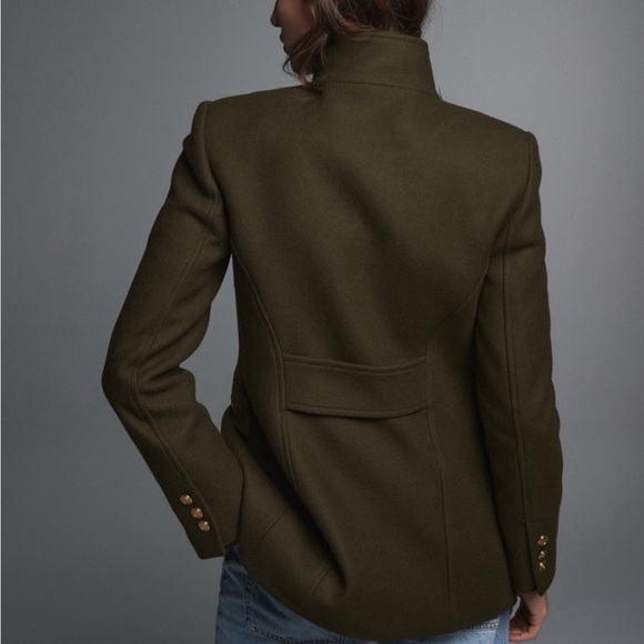 ZARA X MANTECO Italian Wool Army Green Double Breasted Pea Coat XL Blogger Favor - Picture 11 of 11